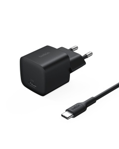Incarcator USB-C Belkin 25W cu cablu USB-C de 1m, compact, negru
