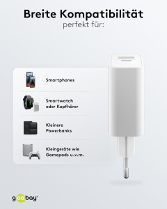 Incarcator USB C goobay 30W, Dual Port, compact, alb - Img 7