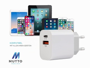 Incarcator USB-C MUTTO, 10W, 2 porturi, cablu USB-C 1m - Img 8