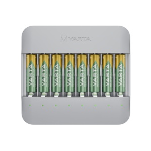 Incarcator VARTA Eco Charger Multi, 8x AA 2100mAh, design modern, reciclat
