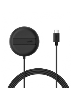 Incarcator wireless Belkin BoostCharge Pro, 15W, cu suport si cablu USB-C de 2m