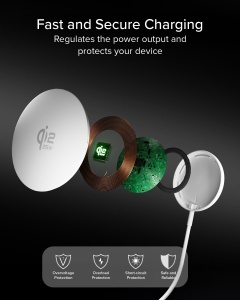 Incarcator wireless magnetic SBS MagSafe Qi2, 25W, alb, cu cablu USB-C integrat - Img 6