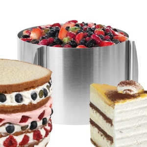 Inel de tort reglabil Wenco cu scara, inaltime de 15 cm, inel de tort reglabil cu diametru de 16-30 cm, cadru de copt rezistent la caldura rotund, accesorii de copt din otel inoxidabil - Img 2
