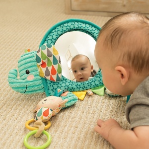 Infantino Go Gaga Activitate 3-in-1 pentru Bebelusi cu Oglinda Mare si Clipuri - Img 2