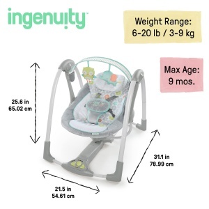 Ingenuity Swing and Go Portable Swing Tehnologie Hybridrive 5 Viteze - Img 5