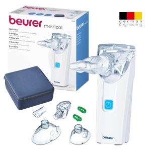 Inhalator Beurer IH 55, nebulizator cu plasa cu tehnologie cu membrana oscilanta, functioneaza cu baterii si silentios, functie de autocuratare, pentru tratarea cailor respiratorii superioare si inferioare, timp scurt de inhalare - Img 6