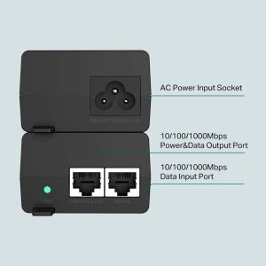 Injektor PoE TP-Link TL-POE160S, 2 Porturi Gigabit, 30W, Negru - Img 2