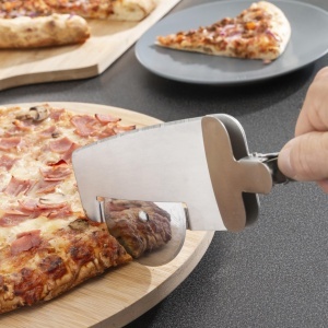 InnovaGoods - Taietor de pizza 4 in 1 Otel inoxidabil Inovator si functional Usor de curatat Economiseste timp si efort Argintiu Otel inoxidabil - Img 3