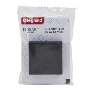 Intrerupator Legrand Mosaic Easy-LED, 10 A, 2 Module, Negru Mat - Img 6