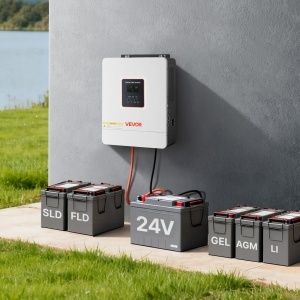 Invertor hibrid VEVOR GD5548JMH 4000W, 24V DC, cu Wi-Fi, alb - Img 8
