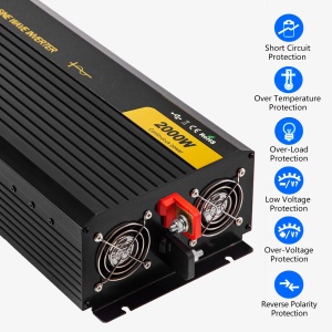 Invertor VEVOR 2000W Sinus Pur cu Telecomanda si Display LCD DC12V la AC240V - Img 5
