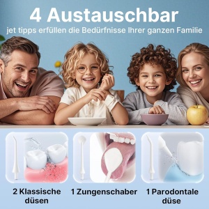 Irigator oral TUREWELL, 310ML, 5 moduri, 4 duze, IPX7 - Img 3