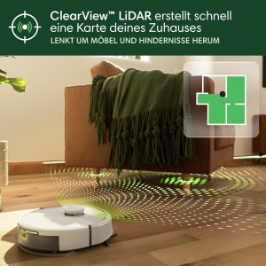 iRobot Roomba 105 Combo - Aspirator + Mop - Clearview LiDAR - 7000Pa - 120 min- SmartScrub - Evitati obstacolele - Curatati zonele - Incarcati si continuati - Aplicatie - Alb - Img 5