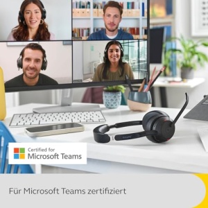 Jabra Evolve2 55 - Casti stereo fara fir cu statie de incarcare Air Comfort - Microfoane cu anulare a zgomotului si ANC - Certificat MS Teams, compatibil cu alte platforme - Negru - Img 10