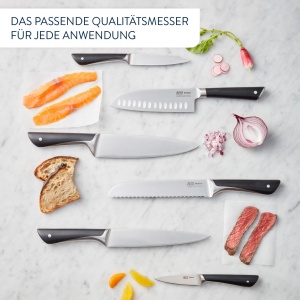 Jamie Oliver by Tefal K267S3 Set de cutite din 3 piese, cutit de bucatar, cutit utilitar, cutit de curatat, performanta ridicata de taiere, design inconfundabil, lame rezistente, otel inoxidabil, negru - Img 6
