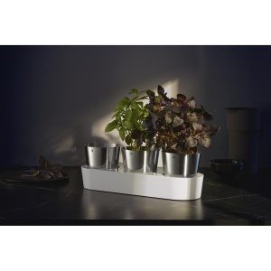Jardiniera cu sistem de irigare WMF Gourmet, 3 piese, 36x12,5x12,5 cm, alba - Img 2