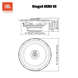 JBL Stage2 GEN2 65 Coaxial Speaker Car 165mm (6.5 inch): de Harman Kardon Car HiFi cu 60W RMS si 480W Max Set de cutii auto cu grila - Asociat - Img 5
