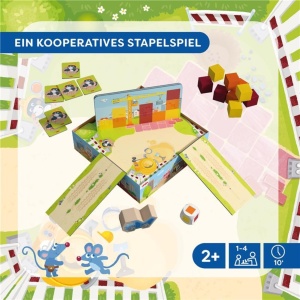 Joc de construit HABA Stein auf Stein cu 12 piese si muldenkipper pentru 1-4 copii - Img 2