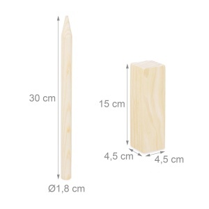 Joc de exterior Kubb Relaxdays din lemn de pin, 2-12 jucatori, cu 30 cm regele rosu - Img 5