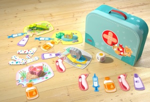 Joc de societate HABA Verificarea animalelor Set cu 4 animale si 12 placute medicale - Img 2
