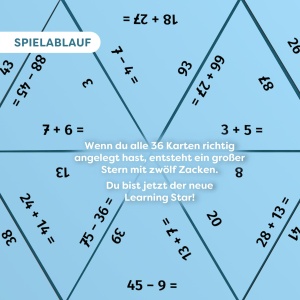 Joc educational HABA Learning Star Rechnen - 36 carti, pentru invatarea matematicii, pentru copii de la 7 ani - Img 6