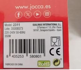 JOCCA - Blender de sticla cu sticla de calatorie/putere 350 W, blender/ulcior de 1 l si sticla de 600 ml/lumina LED, capac detasabil, lame din otel inoxidabil (recipient + sticla 350 W) - Img 8