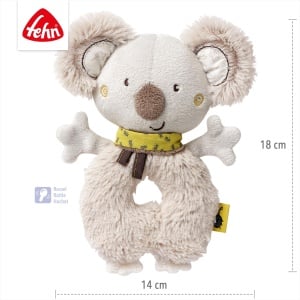 Jucarie cu inel pentru bebelusi Fehn Koala - Jucarie de plus Jucarie pentru bebelusi cu zornaitor - Jucarie pentru abilitati motorii pentru invatare jucausa - Jucarie de plus ca ajutor pentru somn - Jucarii pentru bebelusi si copii mici de la 0+ luni - Img 5