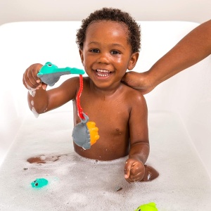 Jucarie de Baie Infantino Fischspass cu 1 Caine si 3 Figuri Marine, Multicolor - Img 5