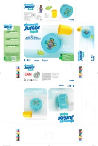 Jucarie de Baie PLAYMOBIL JUNIOR 71688 Roda cu Apa si Baby-Hai Biobazata - Img 7