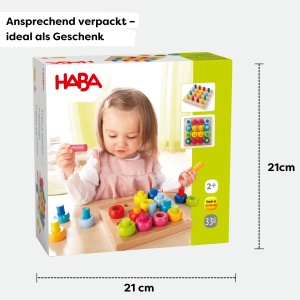 Jucarie de constructie HABA Steckspiel Farbkringel din lemn, 16 piese, invatarea culorilor - Img 6