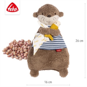 Jucarie de plus cu caldura Fehn Otter Theo, 16x26 cm, lavabil la 30C - Img 4