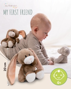Jucarie de plus NICI Hase Lopino 20cm, culoare maro-alb, in cutie cadou - Img 2