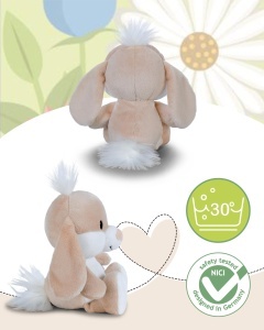 Jucarie de plus NICI Iepuras Happy 62676 20 cm maro deschis material reciclabil cadou ideal - Img 4