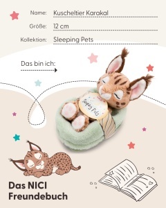 Jucarie de plus NICI Karakal 12cm, culoare brown, in cosulet verde, pentru copii si adulti - Img 5