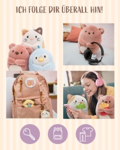 Jucarie de plus NICI Kuscheltier Katze Angy 35x30x18cm, culoare pastelata, design Kawaii - Img 6