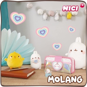 Jucarie de plus NICI Molang Piu Piu 12 cm, Galben, Super moale, Ideal pentru cadou - Img 6