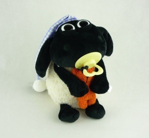 Jucarie de plus NICI Timmy cu suzeta si ursulet 25 cm albnegru - Img 2