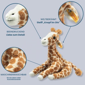 Jucarie de Plus Steiff Gina Giraffe - 25 cm, Culoare Hellbraun cu Puncte - Img 5