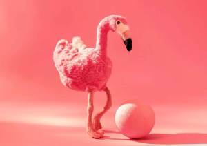 Jucarie de plus Steiff Jill Flamingo 30cm, roz, prieten de joaca - Img 4
