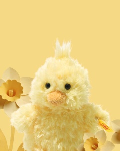 Jucarie de plus Steiff Pipsy - 14 cm, galben, din material moale, pentru bebelusi - Img 3