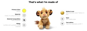 Jucarie de Plus Steiff Simba 26cm, Disney Originals, Culoare Bej - Img 2