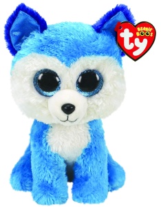 Jucarie de plus TY Beanie Boos Prince Husky - Culoare gri, ochi mari, pentru copii