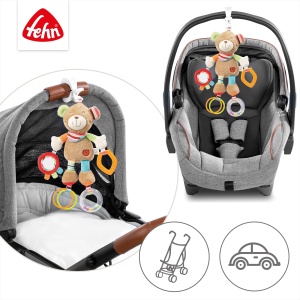 Jucarie interactiva Fehn Teddy Oskar 30 cm cu inel gingival si sunete pentru bebelusi 0 luni - Img 4