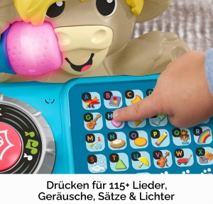 Jucarie interactiva Fisher-Price Sync Squad Yack, muzica si lumini, 9 luni - Img 4