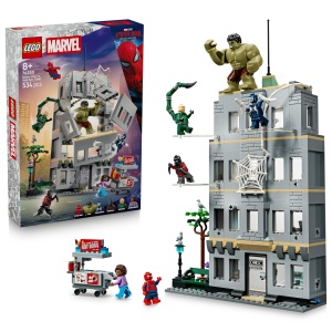 Jucarie LEGO Marvel Groer Showdown Spider-Man vs. Hulk, 534 piese, 6 figurine