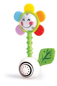 Jucarie multisenzoriala pentru bebelusi Hape Rassel Blume Shake n Sparkle lumini si sunete
