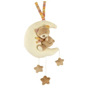 Jucarie muzicala Fehn Teddy in Luna 20 cm melodie Brahms Wiegenlied lavabila