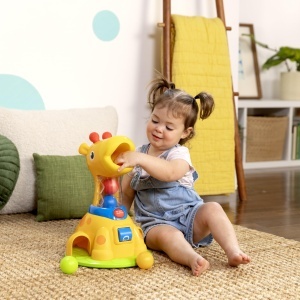 Jucarie pentru bebelusi Bright Starts Giraffe, 5 bile colorate, muzica si lumini, 6 luni - Img 6