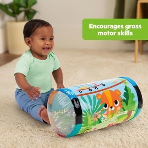 Jucarie pentru bebelusi Bright Starts Roll-Along Rainforest, cu 3 mingi colorate, design sigur - Img 4