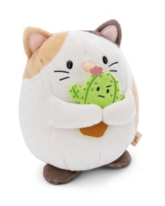 Jucarie Plus NICI MyMochi Angy 27 cm Pisica Tricolora cu Kaktus Design Kawaii